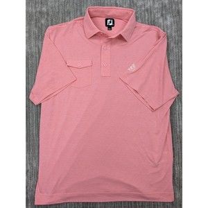 FootJoy FJ Golf Polo Men’s Medium Pink Solid Stretch Casual Performance